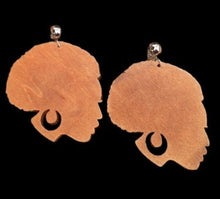 Load image into Gallery viewer, Extra Large Afrocentric Clip On Earrings Brown
