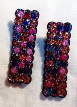 Load image into Gallery viewer, Handmade Rhinestone and Felt cluster Clip On Earrings
