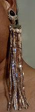 Load image into Gallery viewer, Glam Handmade Sequin tassel Clip On Earrings gold long style
