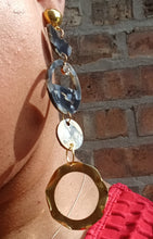 Load image into Gallery viewer, Handmade Abstract Acrylic and wood Clip On Earrings
