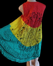 Load image into Gallery viewer, Boho Midi Kaftan Dress: Rayon Abstract Print, Fits up to 3XL
