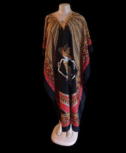 Load image into Gallery viewer, Mudcloth Afrocentric Kaftan: Bright Color Poly Blend, Fits up to 3XL
