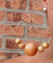 Load image into Gallery viewer, Handmade Boho Beaded Hoop Clip On Earrings 3 inch
