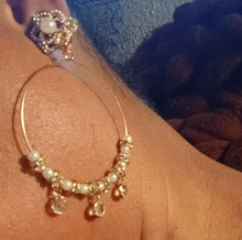 Load image into Gallery viewer, Handmade glam Boho Beaded crystal Hoop Clip On Earrings
