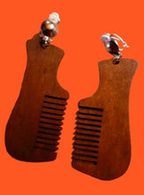 Load image into Gallery viewer, Afrocentric Wooden Afro Clip On Comb Earrings
