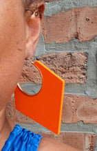 Load image into Gallery viewer, Wood and Metal Hoop Earrings yellow
