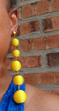 Load image into Gallery viewer, Handmade  Extra large Bright Ball Dangle Clip On Earrings 5 inch

