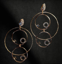 Load image into Gallery viewer, Handmade Abstract gold Metal Multi Hoop Clip On Earrings
