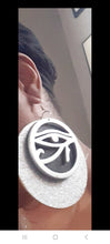 Load image into Gallery viewer, Extra Large Abstract Handmade Eye of Horus Egyptian symbol Earrings pierced
