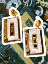 Load image into Gallery viewer, Acrylic Pop Art Cassette Tape Clip On Earrings
