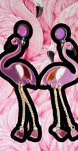 Load image into Gallery viewer, Acrylic pop art Flamingo Clip On Earrings
