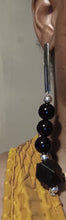 Load image into Gallery viewer, Handmade black wood Geometric Design Earrings pierced ears only 1
