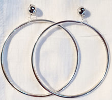 Load image into Gallery viewer, Giant Silver Metal  Hoop Clip On Earrings
