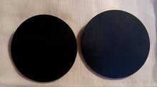 Load image into Gallery viewer, Handmade Minimalist Large Black wooden Disc Earrings pierced ears
