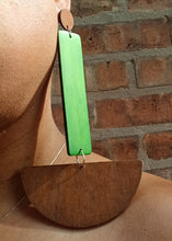 Load image into Gallery viewer, Giant Handmade Natural Wood Geometric  Hoop Earrings Minimalist 8 inch  (pierced ears)
