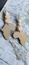 Load image into Gallery viewer, Unfinished Wood Africa Earrings handmade
