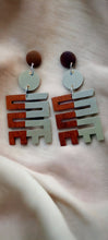Load image into Gallery viewer, Handpainted Abstract Adinkra Symbol Wooden Earrings
