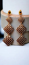 Load image into Gallery viewer, Handmade Abstract crinkle Metal Clip On Earrings gold
