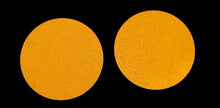 Load image into Gallery viewer, Handmade handpainted large wooden disc minimalist Earrings pierced ears 3 inch yellow gold color
