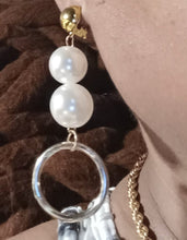 Load image into Gallery viewer, Handmade Faux Pearl  Clip On Earrings silver
