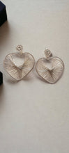 Load image into Gallery viewer, Handmade Metal Wire Heart Hoop Clip On Earrings Silver
