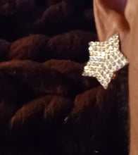 Load image into Gallery viewer, Rhinestone  Star Stud Cluster Clip On Earrings gold
