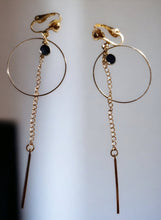 Load image into Gallery viewer, Light and small  minimalist gold Metal  Hoop Clip On Earrings handmade
