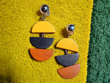 Load image into Gallery viewer, Natural Wood Dangle Clip On Dangle Earrings
