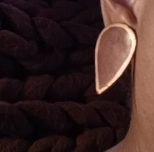 Load image into Gallery viewer, Vintage Handmade Abstract wooden stud  Clip On Earrings 1970s
