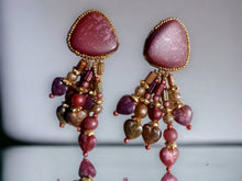 Load image into Gallery viewer, Vintage Handmade Boho Tassel bead Clip On Earrings 1980s
