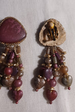 Load image into Gallery viewer, Vintage Handmade Boho Tassel bead Clip On Earrings 1980s
