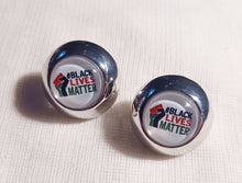 Load image into Gallery viewer, Chunky Handmade black lives matter clip on studs
