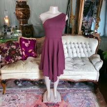 Load image into Gallery viewer, Sarin Mathews One-Shoulder Flare Dress, Burgundy, Medium
