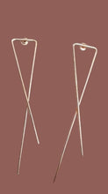 Load image into Gallery viewer, Minimalist Abstract Wire Earrings gold
