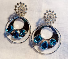 Load image into Gallery viewer, Handmade Abstract silver Metal Multi Hoop Clip On Earrings
