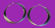 Load image into Gallery viewer, Vintage style multi hoop design Dangle Earrings pierced ears silver
