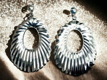 Load image into Gallery viewer, Extra large Hammered Metal Hoop Clip On Earrings Silver
