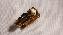 Load image into Gallery viewer, Vintage Gold textured half hoop Clip On Earrings 1980s
