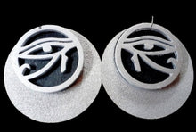 Load image into Gallery viewer, Extra Large Abstract Handmade Eye of Horus Egyptian symbol Earrings pierced

