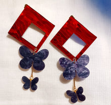 Load image into Gallery viewer, Handmade original design Pop art butterfly Clip On Earrings
