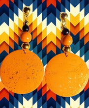 Load image into Gallery viewer, Clip On Wood Abstract Handpainted Design Earrings
