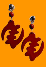 Load image into Gallery viewer, Vintage Bovine Adinkra Gye Nyame Handmade in Kenya Clip on Earrings
