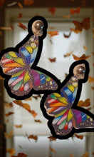 Load image into Gallery viewer, Handmade faux leather Butterfly Clip On Earrings 2.5 inch
