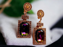 Load image into Gallery viewer, Blingy Runway Chunky gold Metal Rhinestone  Perfume Clip On Earrings
