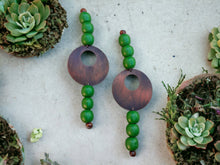 Load image into Gallery viewer, Handmade Vintage Wood Bead Earrings 7 inch

