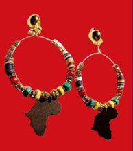 Load image into Gallery viewer, Handmade Boho Africa Beaded Hoop Clip On Earrings

