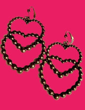 Load image into Gallery viewer, Hammered bronze Metal  Heart Clip on Earrings
