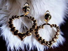 Load image into Gallery viewer, Gold Metal Heart Hoop Clip On Earrings small hoop
