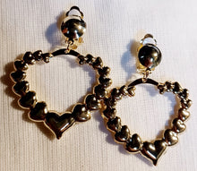 Load image into Gallery viewer, Gold Metal Heart Hoop Clip On Earrings small hoop
