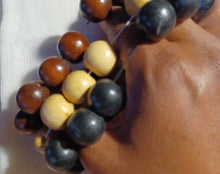Load image into Gallery viewer, Vintage Chunky Wooden Bracelet of 3
